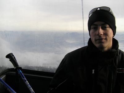 I linbanan upp till Skalnaté Pleso hade jag sällskap av denne kille från västra Slovakien.